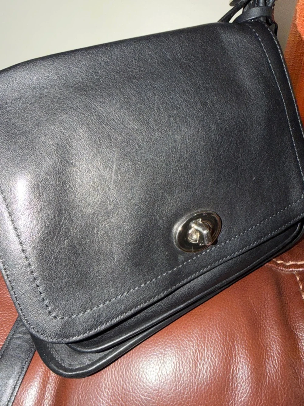 ‼️Vintage Coach Legacy Archive Rambler Black Leather Crossbody Bag - Picture 7 of 15